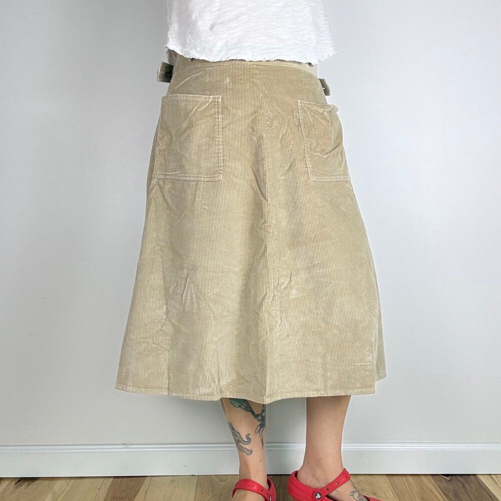 Vintage 70s Lombardi tan corduroy skirt size 10